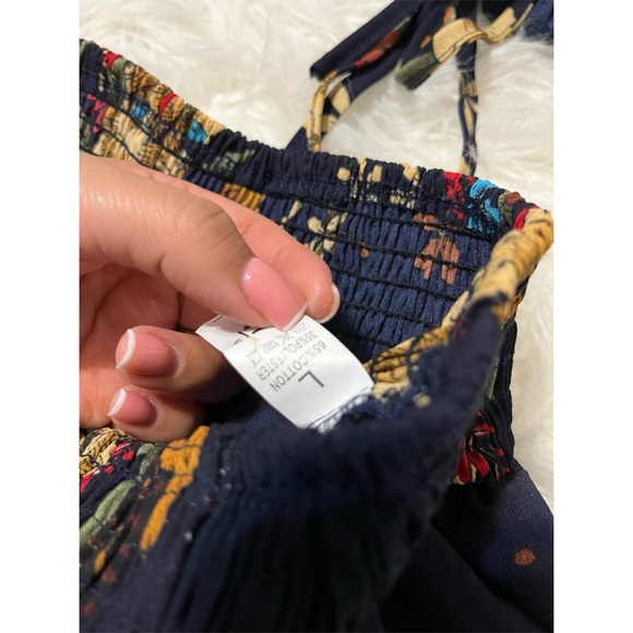 Women's 2Piece Outfit Off Shoulder Floral Smocked Drawstring&Crop Top&Shorts Set - Picture 6 of 8